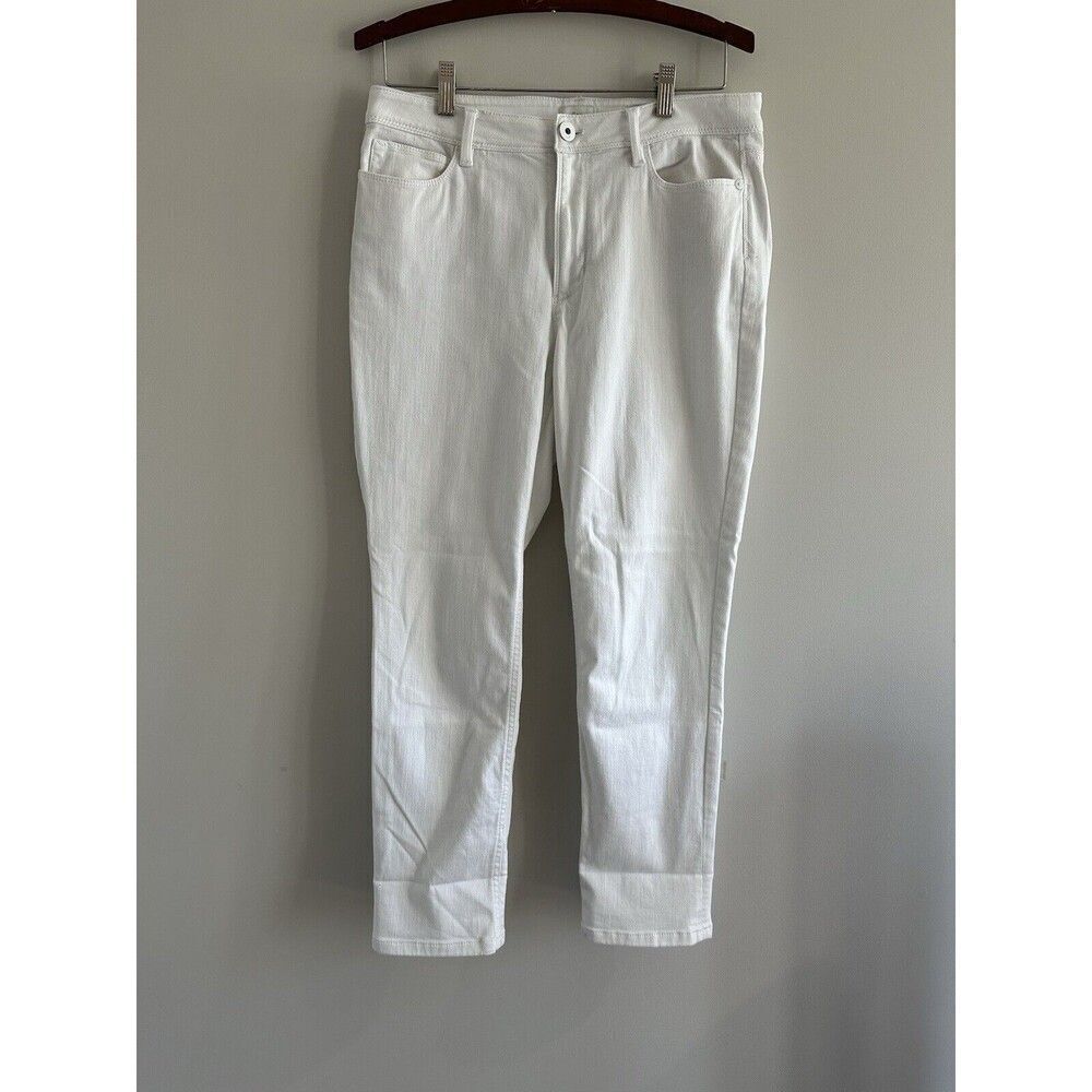 J Jill Denim High Rise Cropped White Jeans Size 10 Casual